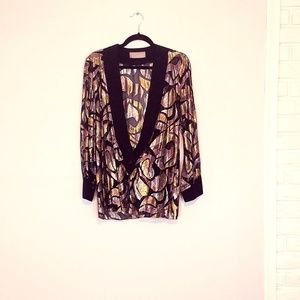 Vintage Metallic Sheer Party Blazer by A.C. Sport